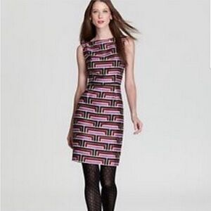 KATE SPADE Florence Broadhurst Sleeveless Geometric Print Silk Blend Dress 10